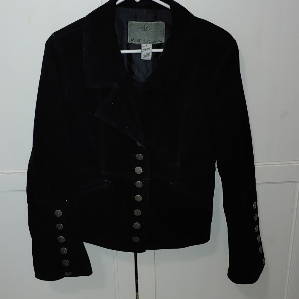 BB Dakota  black leather fitted  coat Sz L NWOT